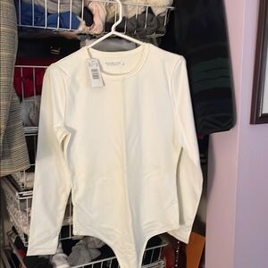 Abercrombie & Fitch Soft A&F Collection White Long Sleeve Bodysuit